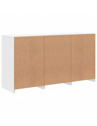 Credenza con Luci LED Bianca 123x37x67 cm