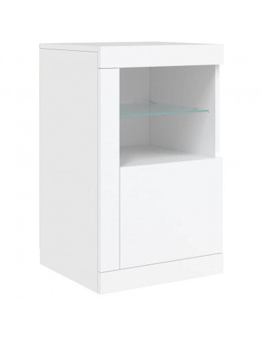 Credenza con Luci LED Bianca 123x37x67 cm