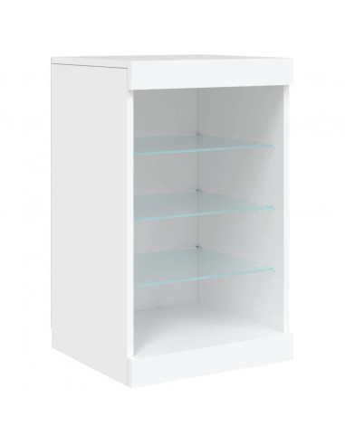 Credenza con Luci LED Bianca 123x37x67 cm