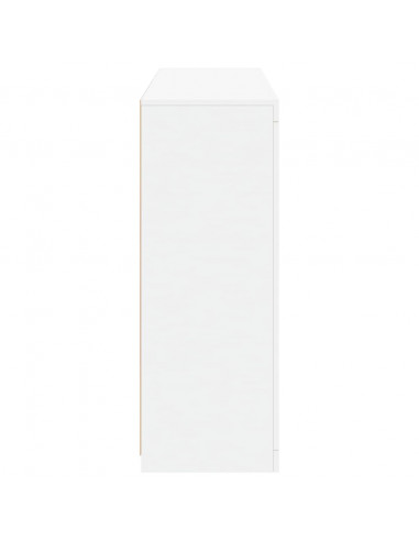 Credenze con Luci LED 3 pz Bianche in Legno Multistrato