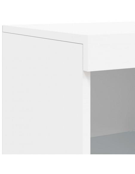Credenze con Luci LED 3 pz Bianche in Legno Multistrato