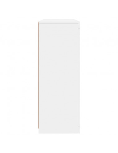 Credenze con Luci LED 3 pz Bianche in Legno Multistrato