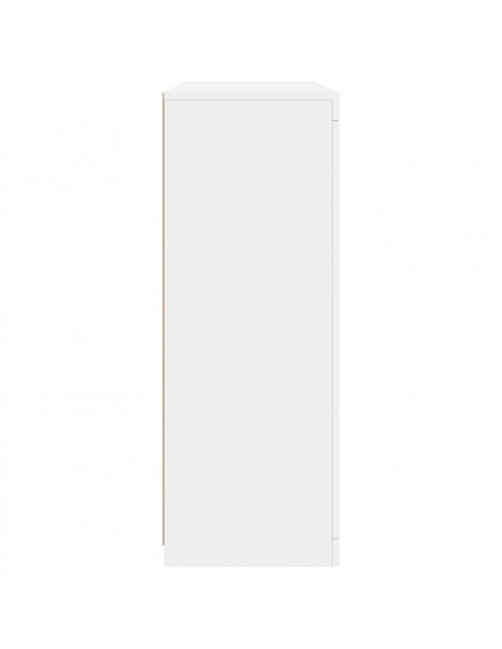 Credenze con Luci LED 3 pz Bianche in Legno Multistrato