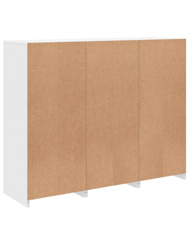 Credenze con Luci LED 3 pz Bianche in Legno Multistrato