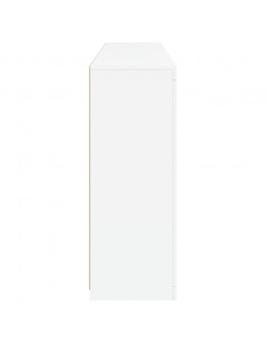 Credenze con Luci LED 3 pz Bianche in Legno Multistrato