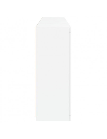 Credenze con Luci LED 3 pz Bianche in Legno Multistrato