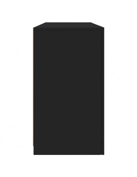Credenza con Luci LED Nera 142,5x37x67 cm
