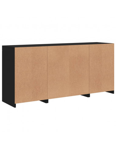 Credenza con Luci LED Nera 142,5x37x67 cm
