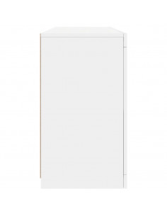 Credenza con Luci LED Bianca 142,5x37x67 cm 2