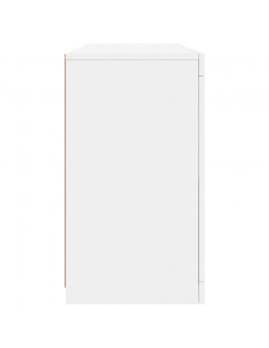 Credenza con Luci LED Bianca 142,5x37x67 cm