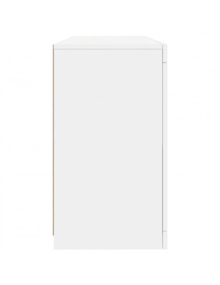 Credenza con Luci LED Bianca 142,5x37x67 cm