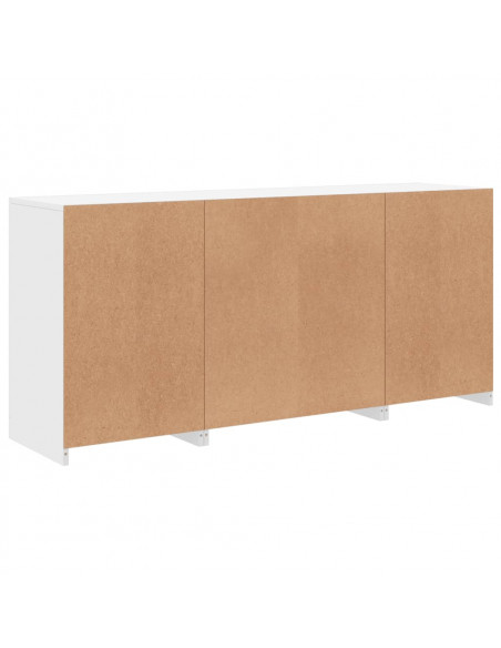 Credenza con Luci LED Bianca 142,5x37x67 cm
