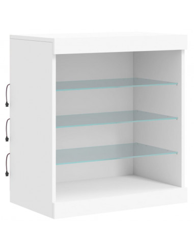 Credenza con Luci LED Bianca 142,5x37x67 cm