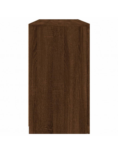 Credenza con Luci LED Rovere Marrone 142,5x37x67 cm