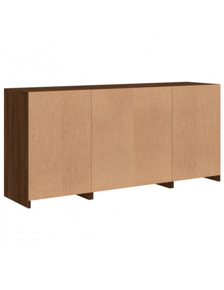 Credenza con Luci LED Rovere Marrone 142,5x37x67 cm