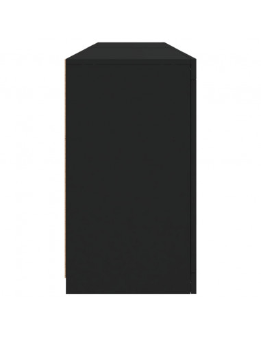 Credenza con Luci LED Nera 164x37x67 cm