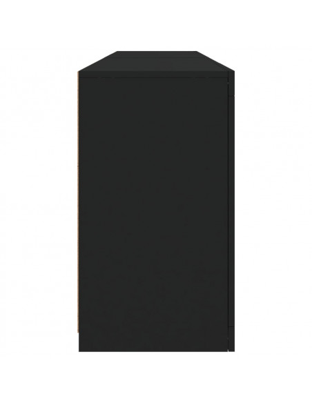 Credenza con Luci LED Nera 164x37x67 cm