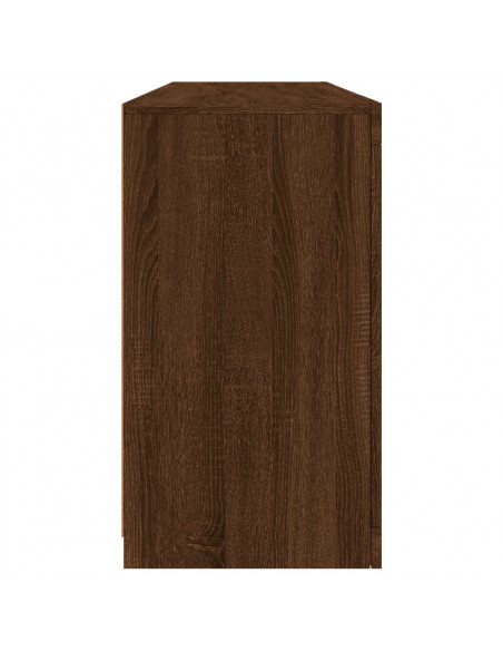 Credenza con Luci LED Rovere Marrone 163x37x67 cm