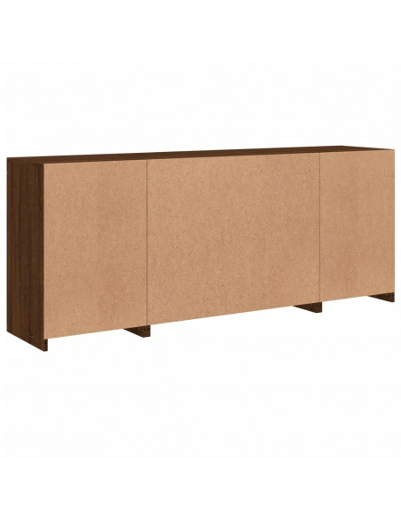 Credenza con Luci LED Rovere Marrone 163x37x67 cm