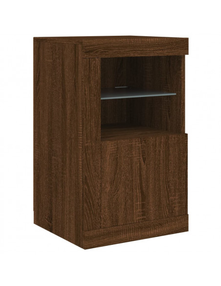 Credenza con Luci LED Rovere Marrone 163x37x67 cm