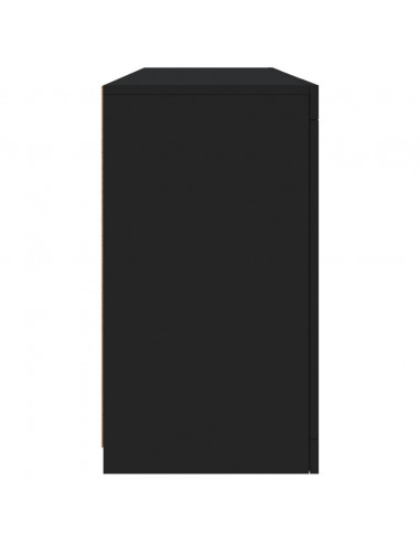 Credenza con Luci LED Nera 163x37x67 cm