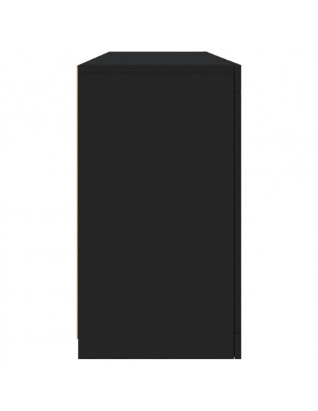 Credenza con Luci LED Nera 163x37x67 cm