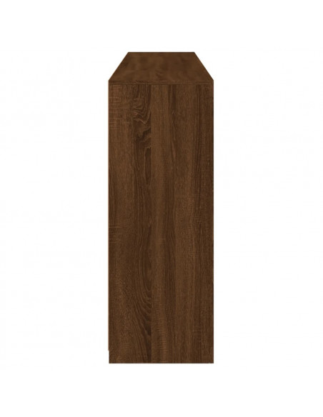 Credenze con Luci LED 3 pz Rovere Marrone in Legno Multistrato