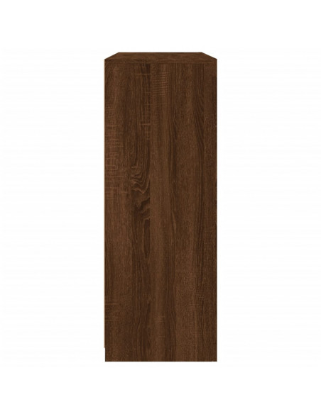 Credenze con Luci LED 3 pz Rovere Marrone in Legno Multistrato