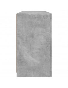 Credenza con Luci LED Grigio Cemento 142,5x37x67 cm 2