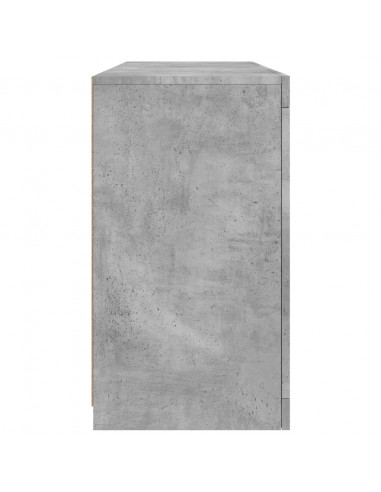 Credenza con Luci LED Grigio Cemento 142,5x37x67 cm