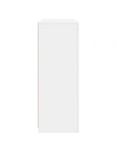 Credenze con Luci LED 3 pz Bianche in Legno Multistrato