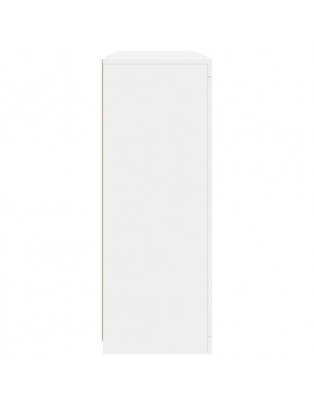 Credenze con Luci LED 3 pz Bianche in Legno Multistrato