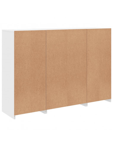 Credenze con Luci LED 3 pz Bianche in Legno Multistrato