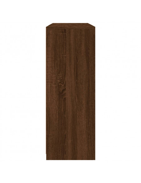 Credenze con Luci LED 3 pz Rovere Marrone in Legno Multistrato