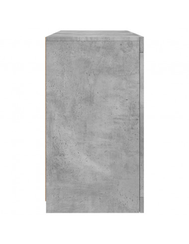 Credenza con Luci LED Grigio Cemento 123x37x67 cm