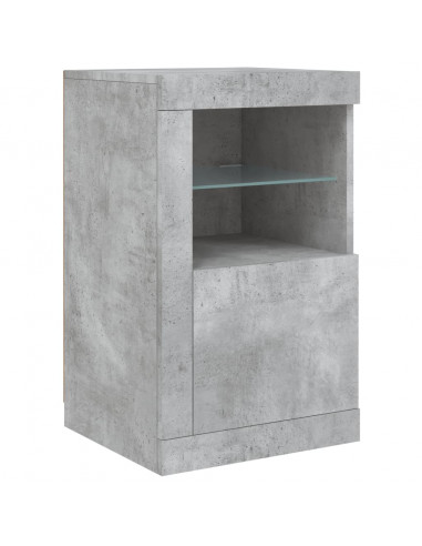 Credenza con Luci LED Grigio Cemento 123x37x67 cm
