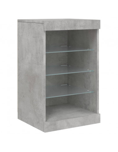 Credenza con Luci LED Grigio Cemento 123x37x67 cm