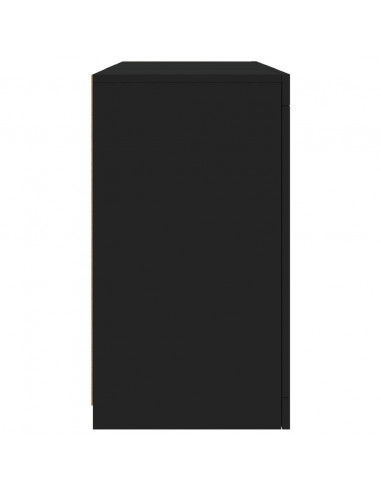 Credenza con Luci LED Nera 123x37x67 cm