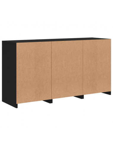 Credenza con Luci LED Nera 123x37x67 cm