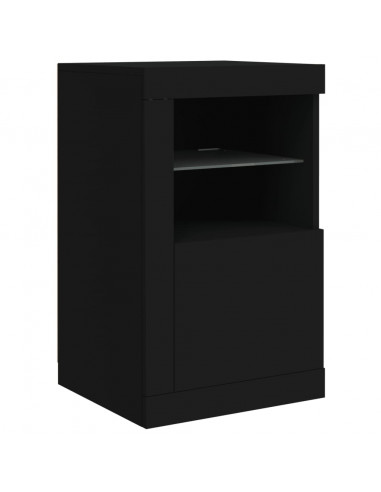 Credenza con Luci LED Nera 123x37x67 cm