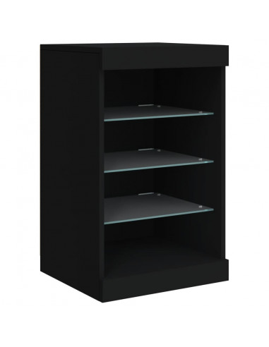 Credenza con Luci LED Nera 123x37x67 cm