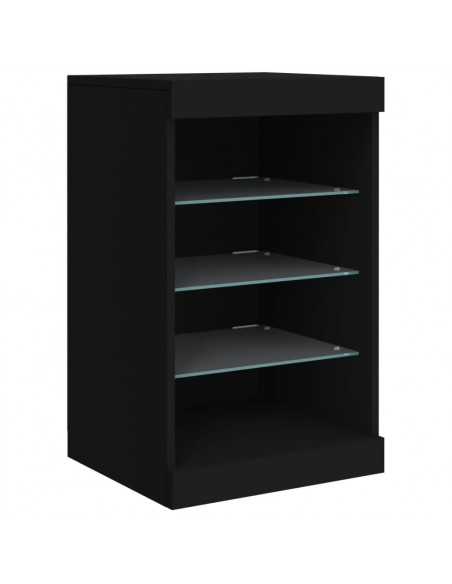 Credenza con Luci LED Nera 123x37x67 cm