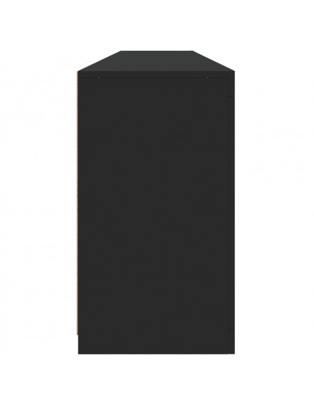 Credenza con Luci LED Nera 202x37x67 cm