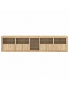 Credenza con Luci LED Rovere Sonoma 283x37x67 cm 2