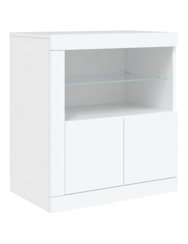 Credenza con Luci LED Bianca 181,5x37x67 cm