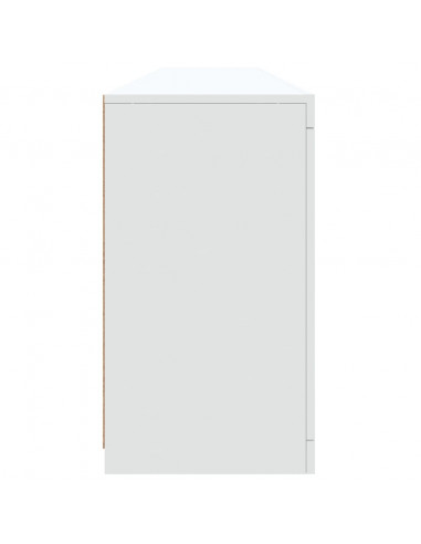 Credenza con Luci LED Bianca 202x37x67 cm