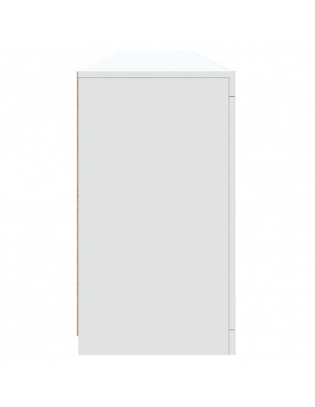 Credenza con Luci LED Bianca 202x37x67 cm