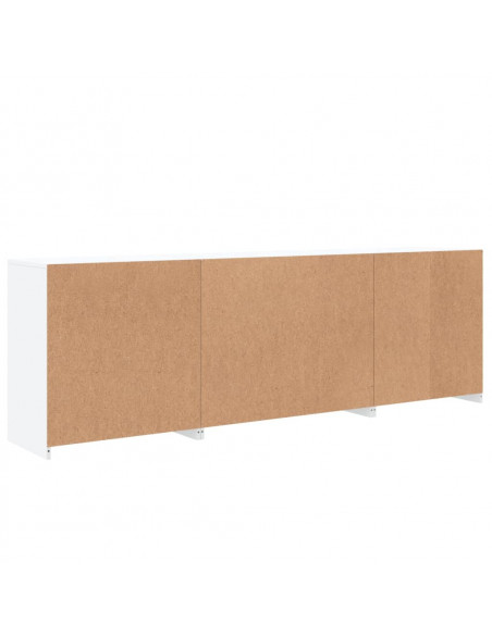 Credenza con Luci LED Bianca 202x37x67 cm