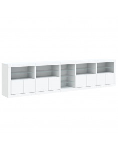 Credenza con Luci LED Bianca 283x37x67 cm 2