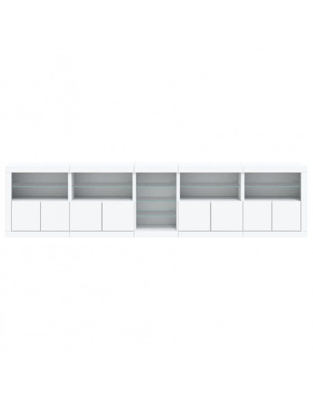 Credenza con Luci LED Bianca 283x37x67 cm